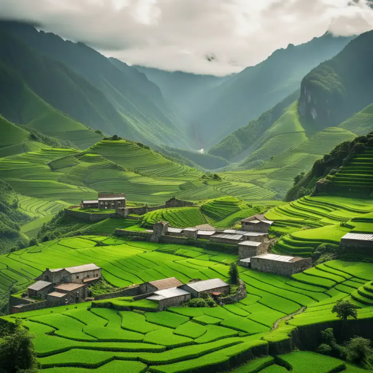 Visual representation of "upland" - Connected with land that is high or mountainous.