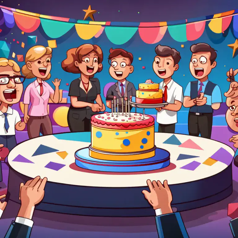 Visual representation of "take the cake" - to win or get something