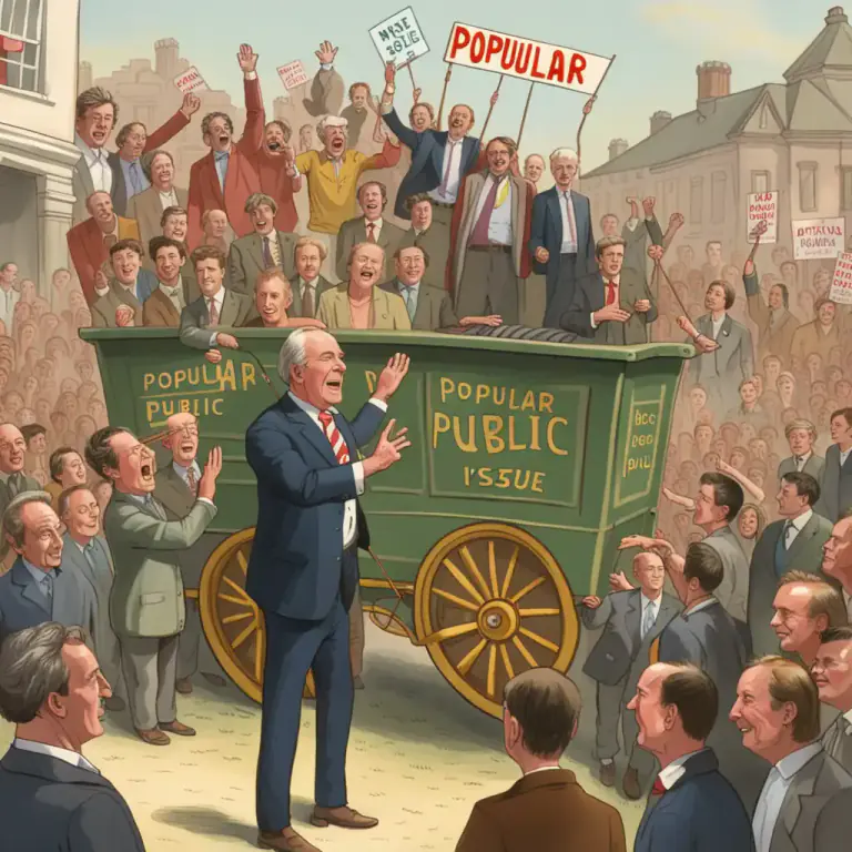 Visual representation of "climb/jump on the bandwagon" - To start supporting a person, idea or movement, often in order to gain personal benefits
