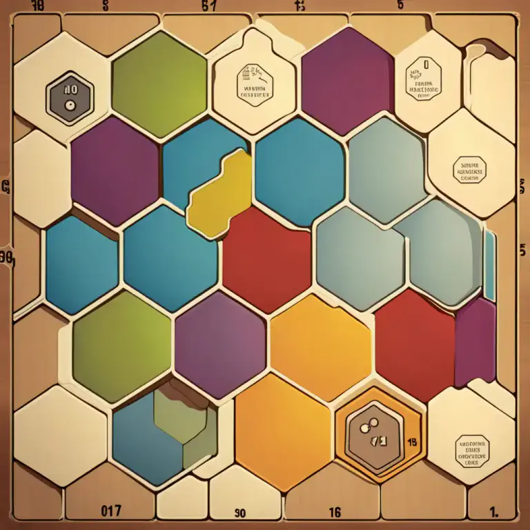 Visual representation of "hex" - A hexagon, especially one used in a board game.