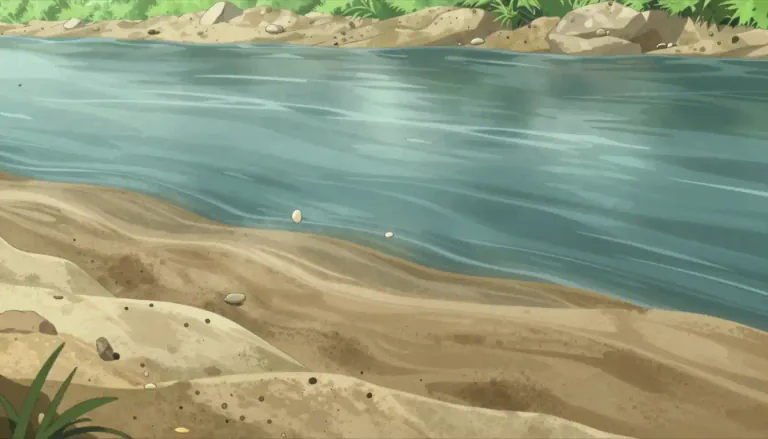 Visual representation of "sedimentary" - Related to sediment or particles that settle to the bottom of a liquid