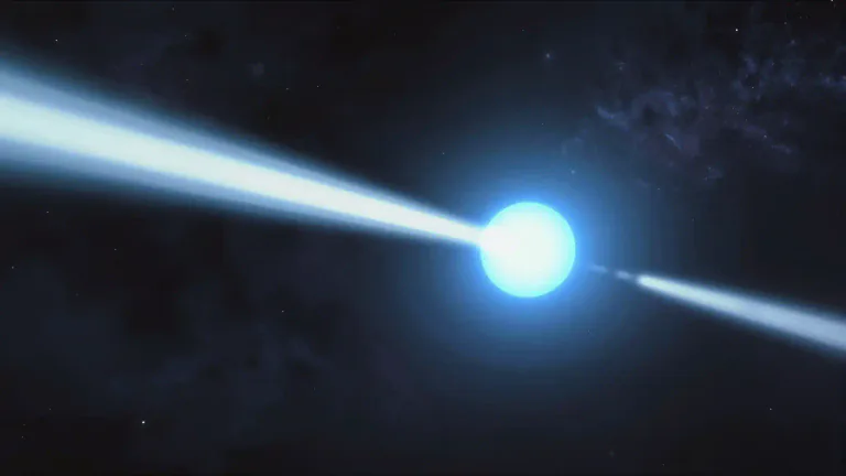 Visual representation of "pulsar" - A pulsar is a type of star that emits beams of radiation that can be observed at regular intervals due to its rotation.