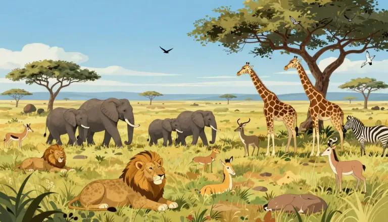 Visual representation of "fauna" - All the animals that live in a certain area or in a specific time period.