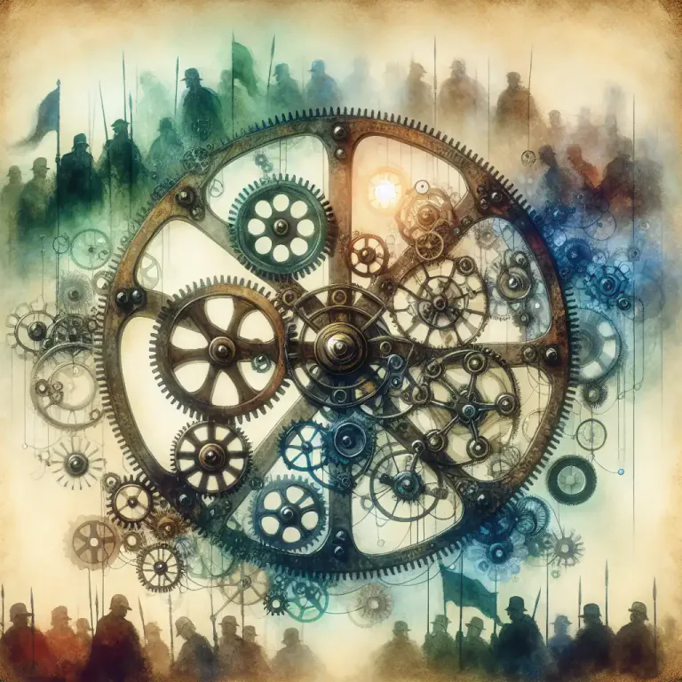 Visual representation of "mechanistic" - Not considering or allowing for change or development.