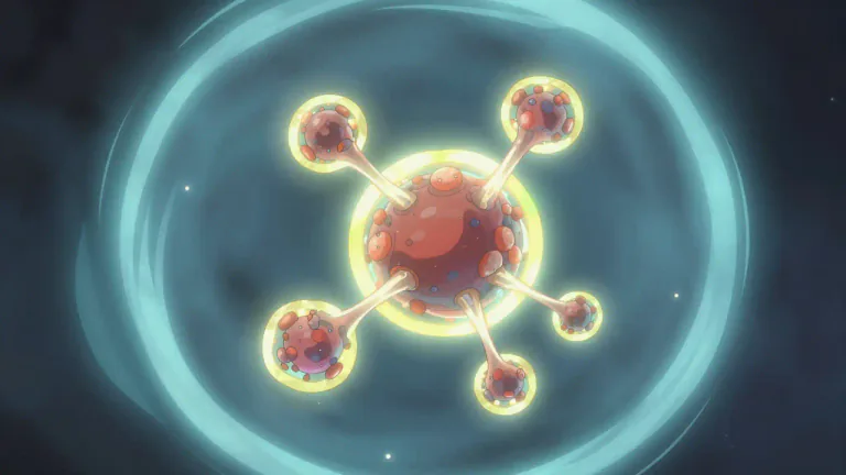 Visual representation of "hadron" - A hadron is a subatomic particle that is made up of quarks and is subject to the strong nuclear force.