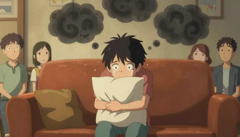 Visual representation of "worrywart" - A person who worries too much or gets nervous easily.