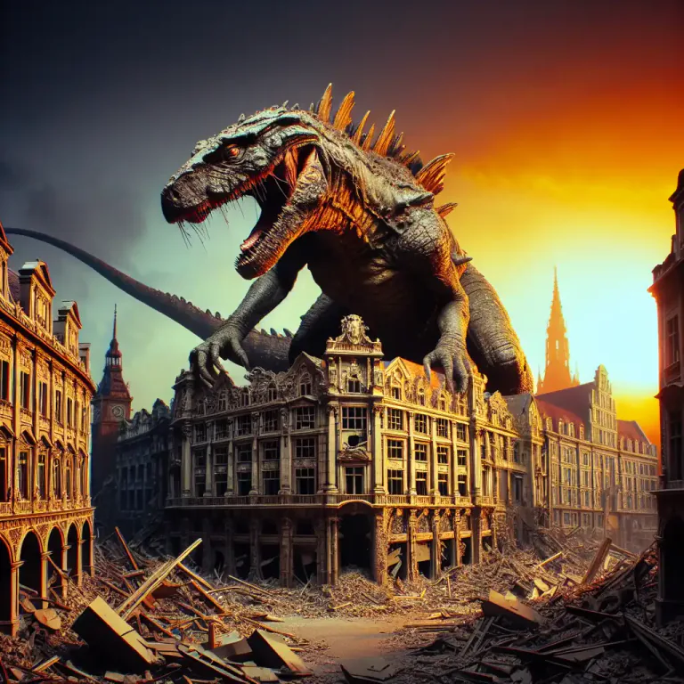 Visual representation of "zilla" - a fictional monster or a monstrous entity