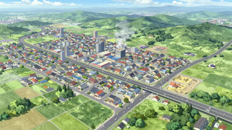 Visual representation of "sprawl" - The careless spread of a city or other populated place across its region.