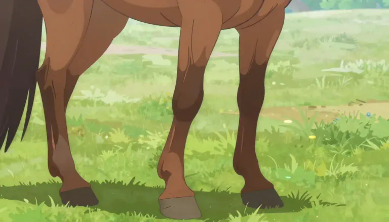 Visual representation of "hock" - The joint in the hind leg of a horse or similar animal, equivalent to the human ankle.