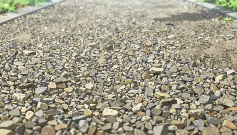 Visual representation of "gravelled" - Covered, spread or scattered with small particles of rock or stone.