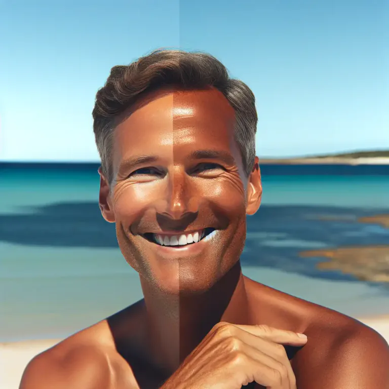 Visual representation of "tanner" - More tanned, especially from the sun