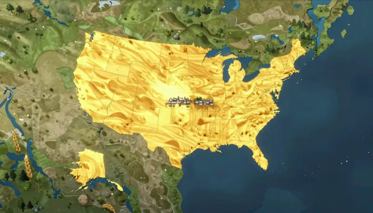 Visual representation of "heartland" - The most important or central part of a country, area, or field of activity.