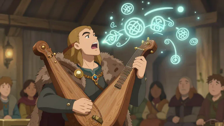 Visual representation of "skald" - A skald is a poet in Norse history who composed verse, particularly one who used elaborate literary techniques.