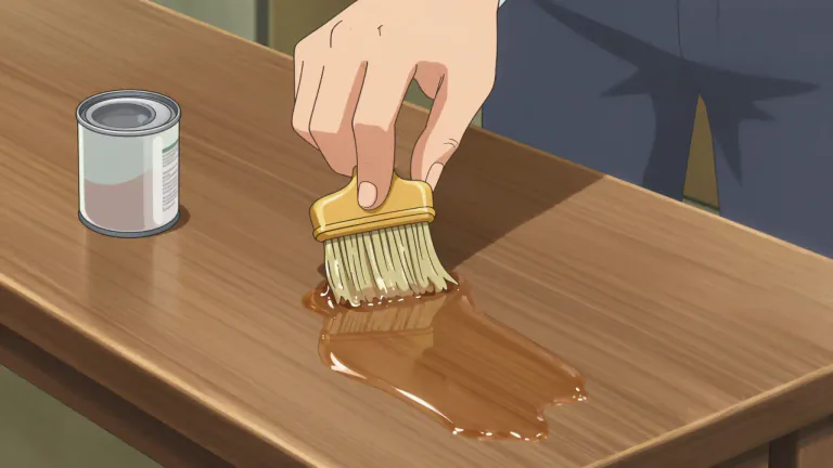 Visual representation of "varnish" - A clear liquid which is applied on the surface of objects to make them shiny and to protect them.