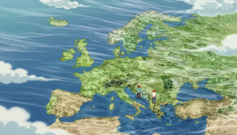 Visual representation of "northwesterly" - Relating to or situated in the northwest; coming from the northwest.