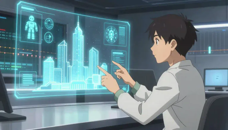Visual representation of "futurologist" - A person who studies and predicts future trends, especially in areas like technology and society.