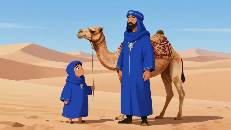 Visual representation of "tuareg" - A member of a nomadic Berber people of the Sahara desert, known for their distinctive culture and lifestyle.