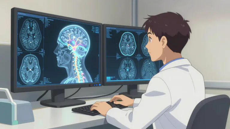 Visual representation of "neuroradiology" - Neuroradiology is the branch of medicine that deals with the diagnosis and treatment of diseases of the nervous system using imaging techniques.