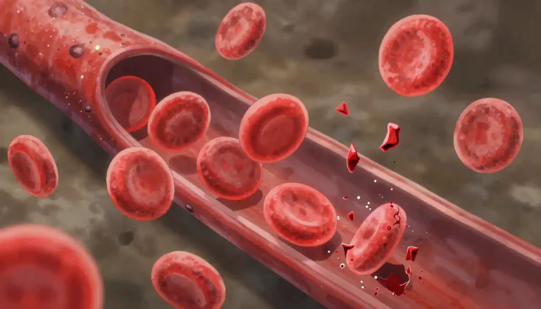 Visual representation of "hemolytic" - Relating to or causing the destruction of red blood cells.