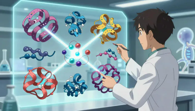 Visual representation of "proteomics" - Proteomics is the study of the structure and function of proteins in an organism.