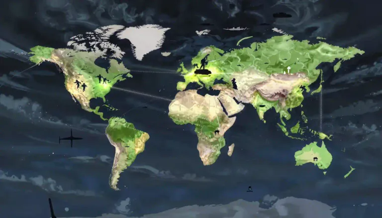 Visual representation of "wwii" - World War II was a global conflict that lasted from 1939 to 1945, involving the majority of the world's nations.