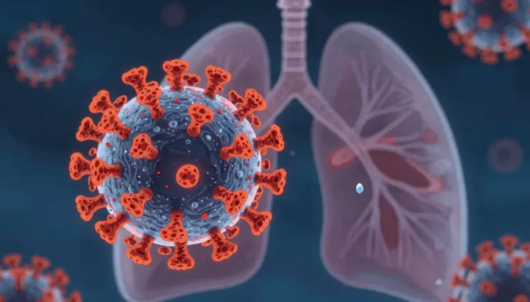 Visual representation of "coronavirus" - A type of virus that can cause respiratory infections in humans and animals, including COVID-19.