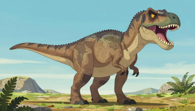 Visual representation of "tyrannosaur" - A type of large carnivorous dinosaur that lived millions of years ago, known for its massive size and sharp teeth.