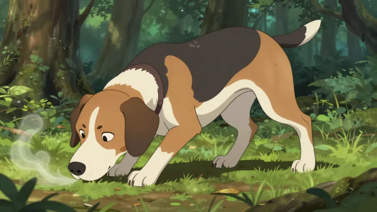 Visual representation of "coonhound" - A breed of dog originally bred for hunting raccoons with a strong sense of smell and tracking abilities.