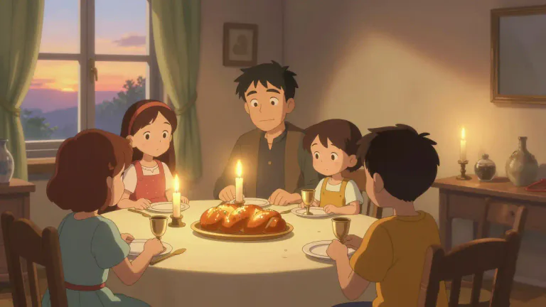 Visual representation of "shabbat" - The Sabbath; a day of religious observance and abstinence from work, celebrated from Friday evening to Saturday evening in Judaism.
