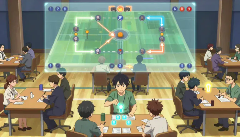 Visual representation of "metagame" - A game that focuses on the underlying strategies and tactics in a larger context beyond just the basic rules.