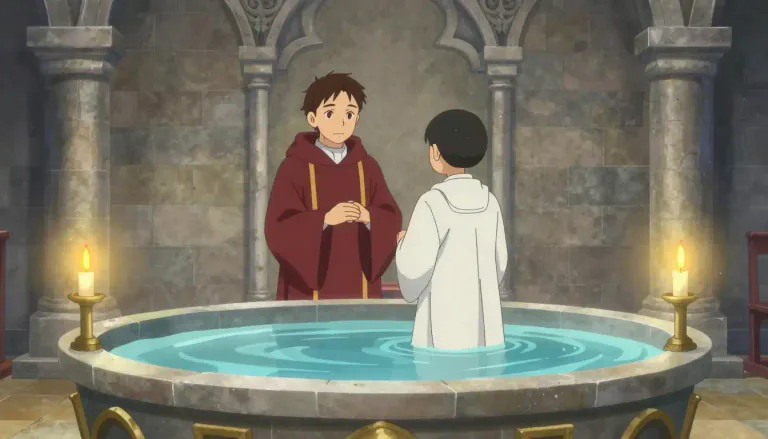 Visual representation of "baptistry" - A baptized structure or area in a church used for performing baptisms.