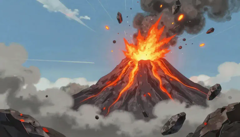 Visual representation of "ejecta" - Ejecta are materials, like rock fragments or gas, that are expelled during volcanic eruptions or impacts.