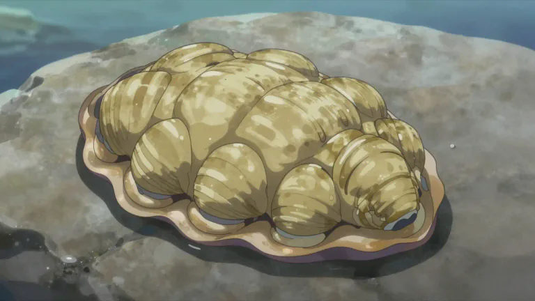Visual representation of "chiton" - A chiton is a type of marine mollusk with a shell made up of eight overlapping plates.