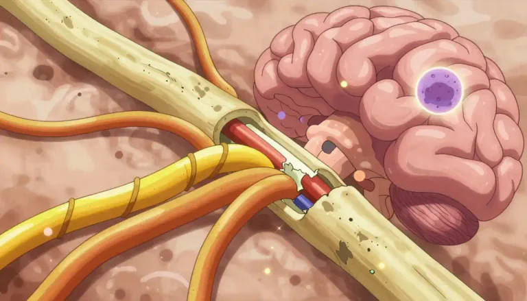 Visual representation of "demyelinating" - Relating to the process of damaging or losing the myelin sheath that covers nerve fibers, often leading to neurological disorders.