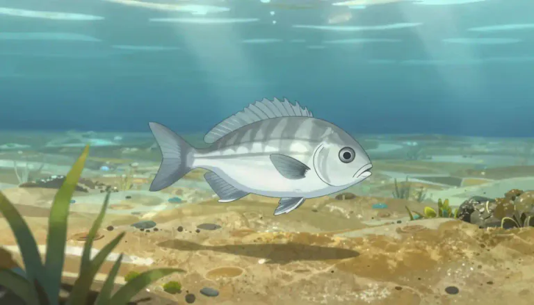 Visual representation of "pinfish" - A small fish commonly found in warmer coastal waters, often used as bait for larger fish.