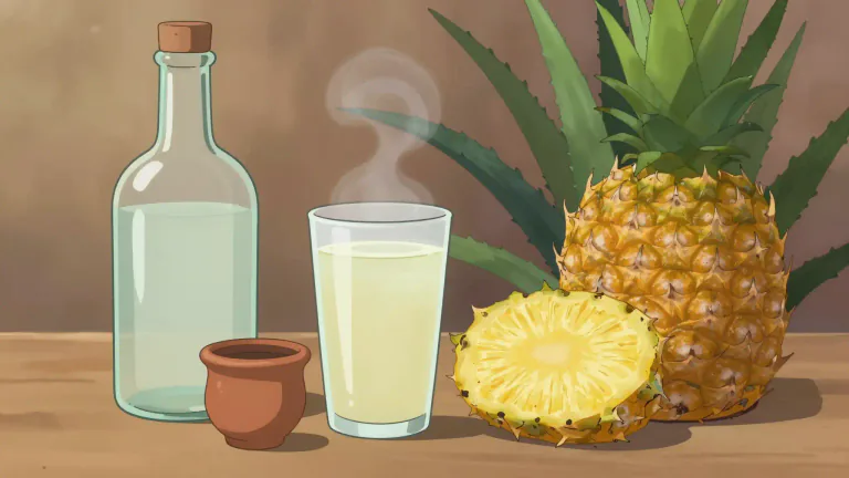 Visual representation of "mezcal" - Mezcal is a type of alcoholic drink made from the agave plant, primarily produced in Mexico.