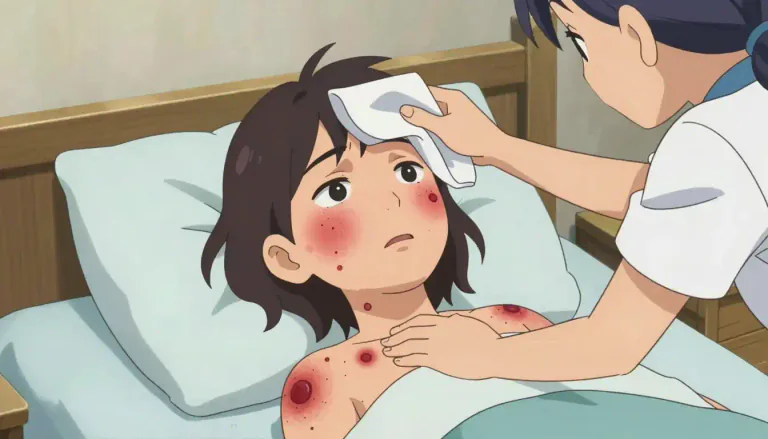 Visual representation of "smallpox" - A serious disease that causes fever and skin sores