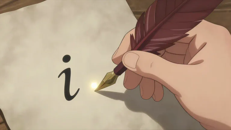 Visual representation of "tittle" - A small stroke or dot in writing or printing, especially the dot over the lowercase letters 'i' and 'j'.