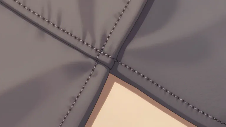 Visual representation of "flatlock" - A type of sewing stitch that lies flat against the fabric, minimizing bulk.