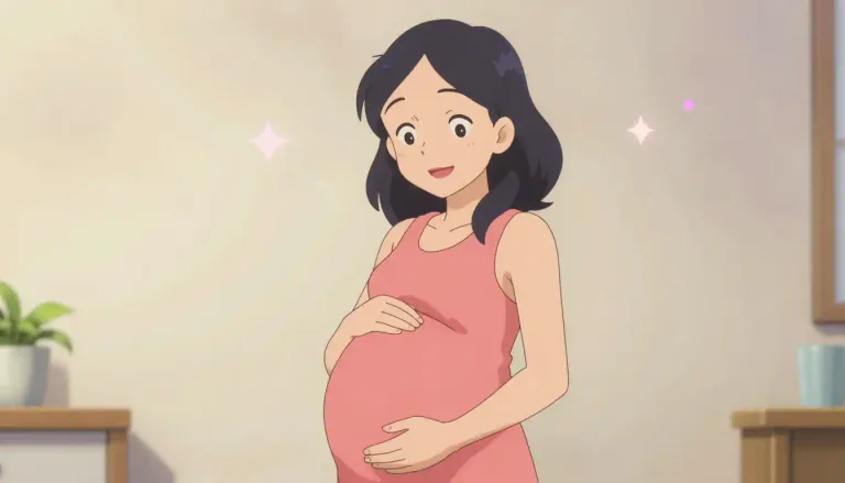 Visual representation of "preggo" - A casual or informal term used to describe someone who is pregnant.