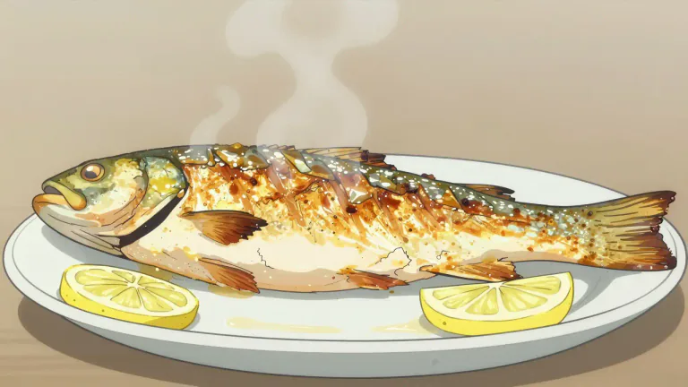 Visual representation of "branzino" - A type of fish, known for its delicate flavor and tender, white flesh, commonly found in Mediterranean cuisine.