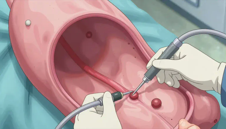 Visual representation of "polypectomy" - Polypectomy is a surgical procedure to remove one or more polyps from the body, typically from the colon or other areas.