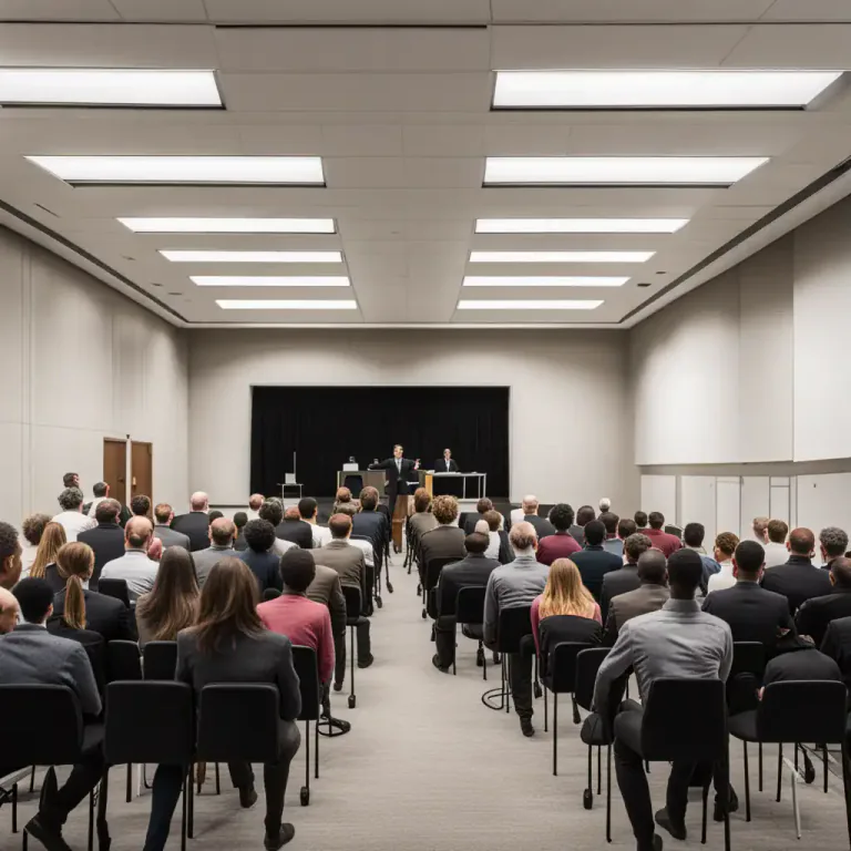 Visual representation of "auditory" - A room or building equipped for the presentation of sound recordings or other sounds