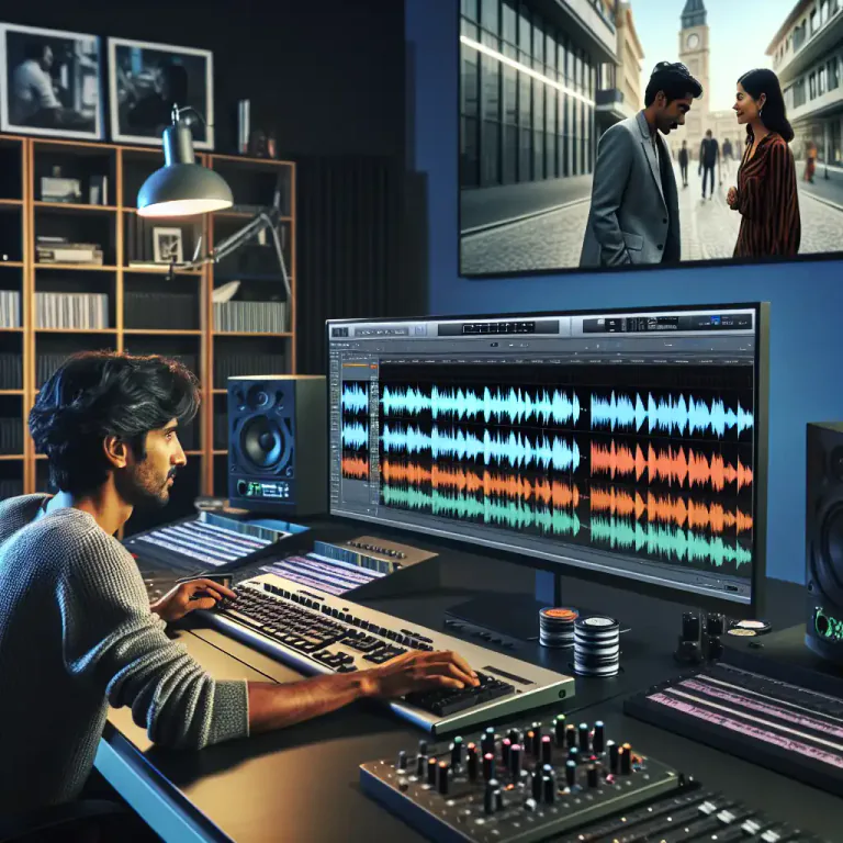 Visual representation of "synchronization" - In cinema, it's the process of making the sound match with the images or actions on screen.