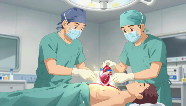 Visual representation of "transplant" - A medical process in which a healthy organ, tissue, or cell is taken from one person and given to another person who needs it.