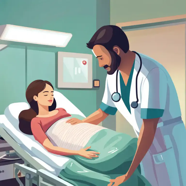 Visual representation of "deliver" - To assist a woman in giving birth to a baby.