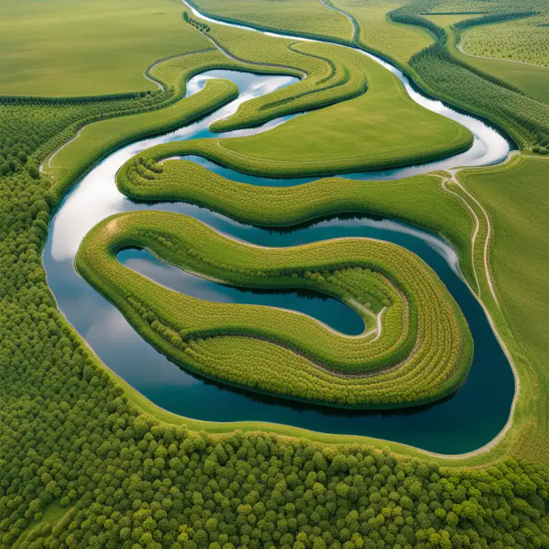 Visual representation of "meander" - A curved or winding course