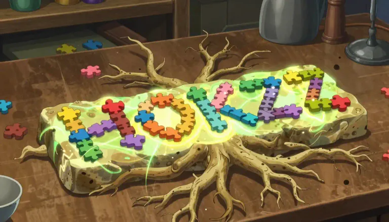Visual representation of "agglutination" - The process of forming new words by combining a root with various affixes.