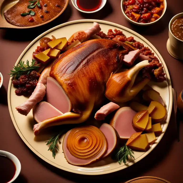 Visual representation of "brawn" - A kind of food made from pig's or turkey's meat