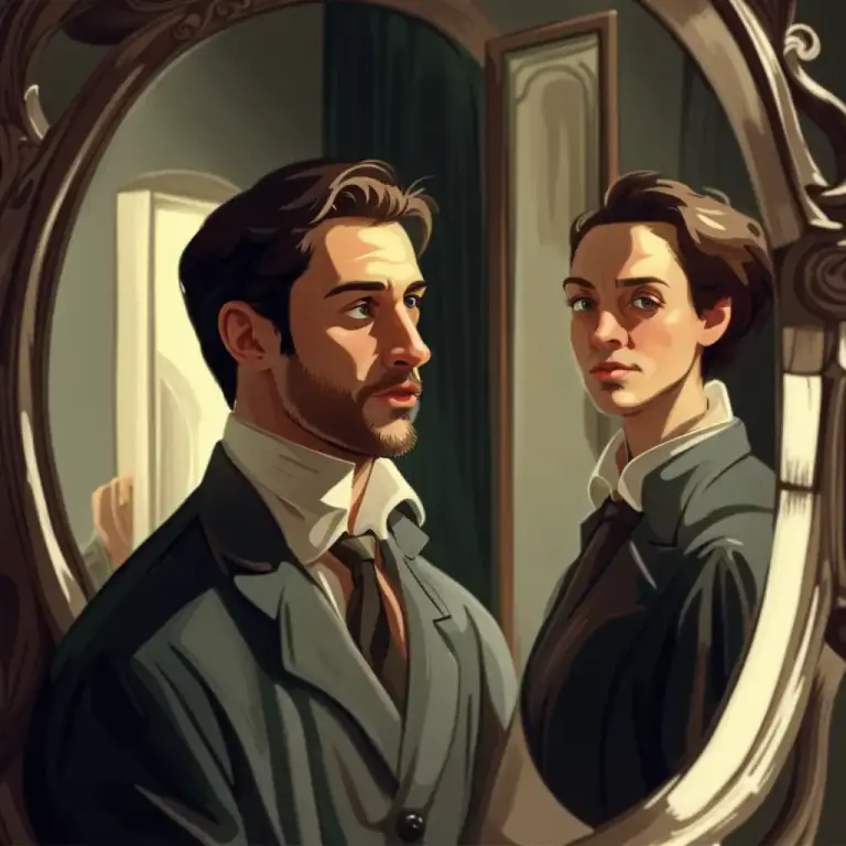Visual representation of "flatter" - To feel satisfaction with oneself, or to have a high opinion of oneself.